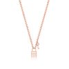 Romi Rose Gold Padlock Circle Chain Pendant