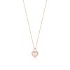 Romi Rose Gold Padlock Pave Heart Pendant