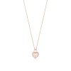 Romi Rose Gold Padlock Pave Heart Pendant