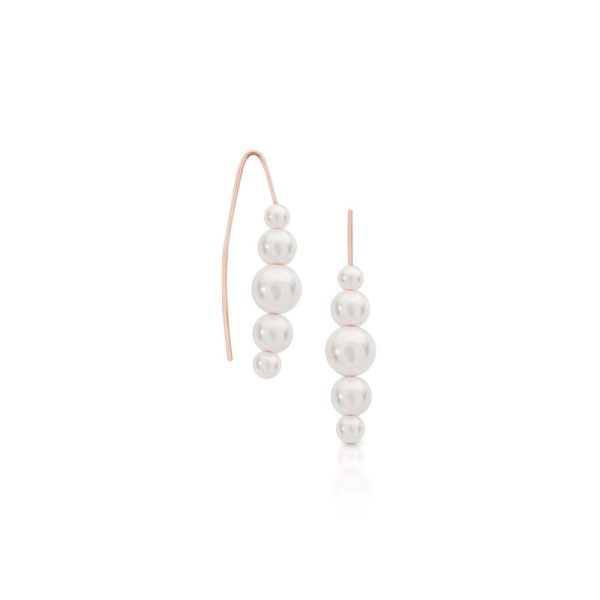 Romi Rose Gold Pearl Drop Earrings 