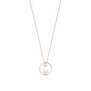 Romi Rose Gold Pearl Circle Pendant