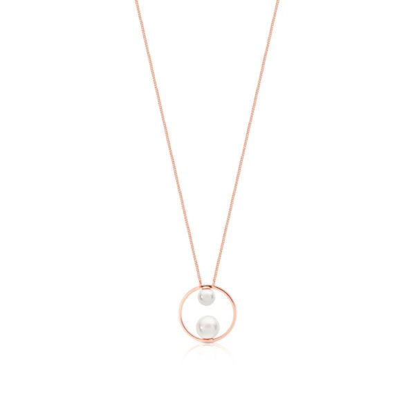 Romi Rose Gold Pearl Circle Pendant