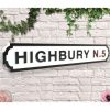 Highbury N5 White Finish Road Sign
