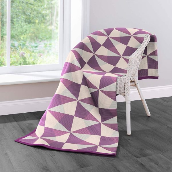 Biederlack Geo Mulberry Cotton Throw