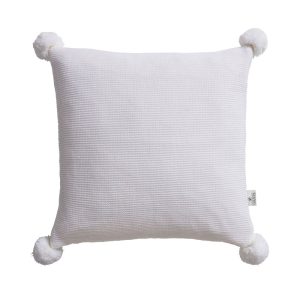 Pom Pom Ivory Cushion Filled 43 x 43cm