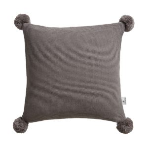 Pom Pom Grey Cushion Filled