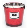 Festive Spice Luxury 3 wick Candle Red Glass