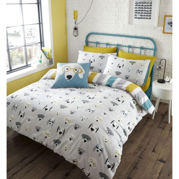 Cool Dogs Grey Double Duvet Set