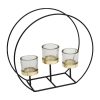 3 Glass Tealight Holder on Round Stand