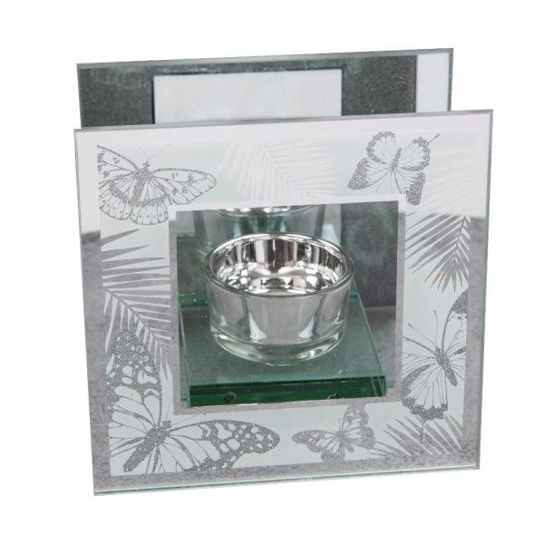 Glass Butterfly Single Tealight Holder