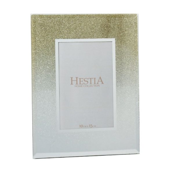 4x6 Glass Gold Glitter Photo Frame