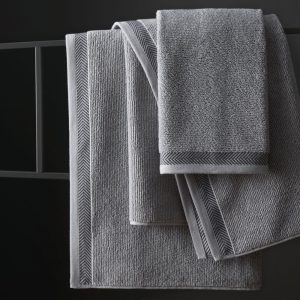 Hanway Ribbed Grey Towels