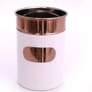 Utensil Holder Copper and White