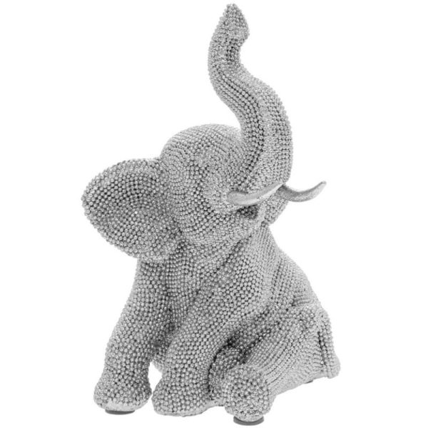 Silver Art Elephant Sitting