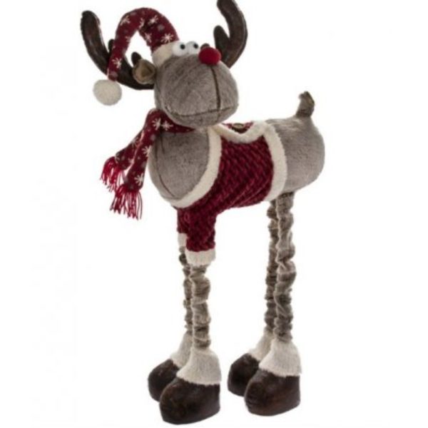 Reindeer Standing 4 Telesopic Legs Red 58x26x137cm