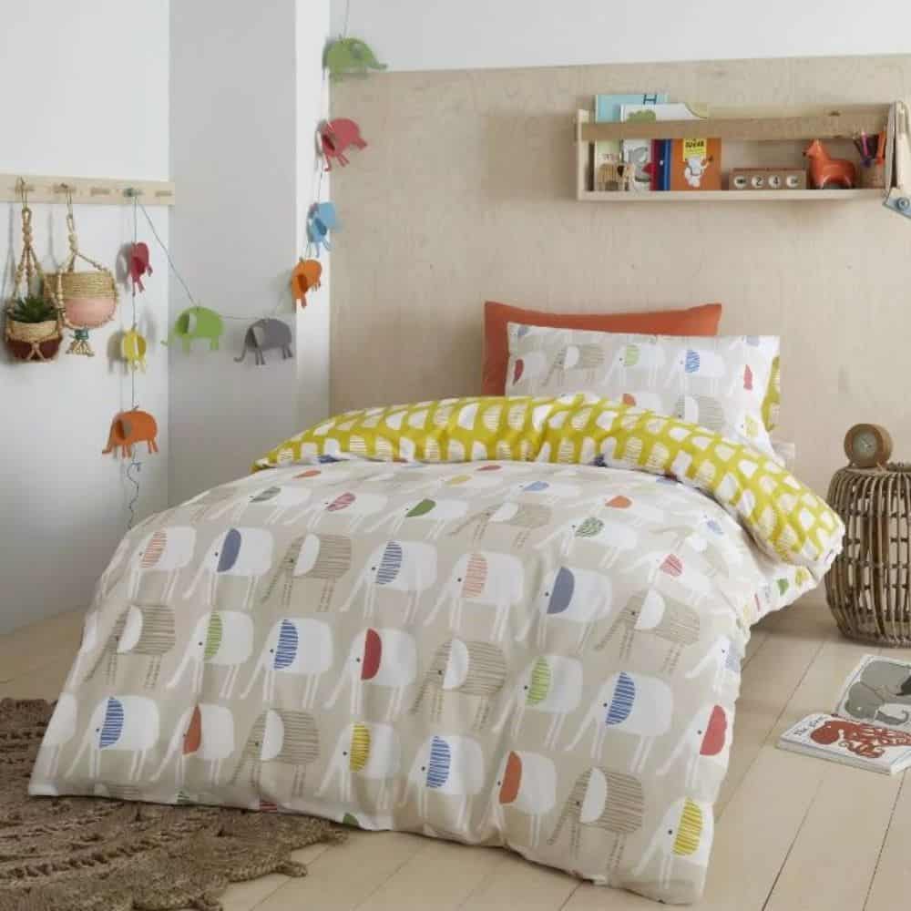 Minbu Elephant Natural Duvet Set