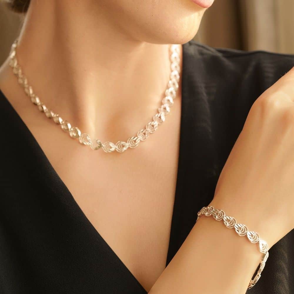 Newbridge Circular Necklace and Bracelet Set Allens Jewellery