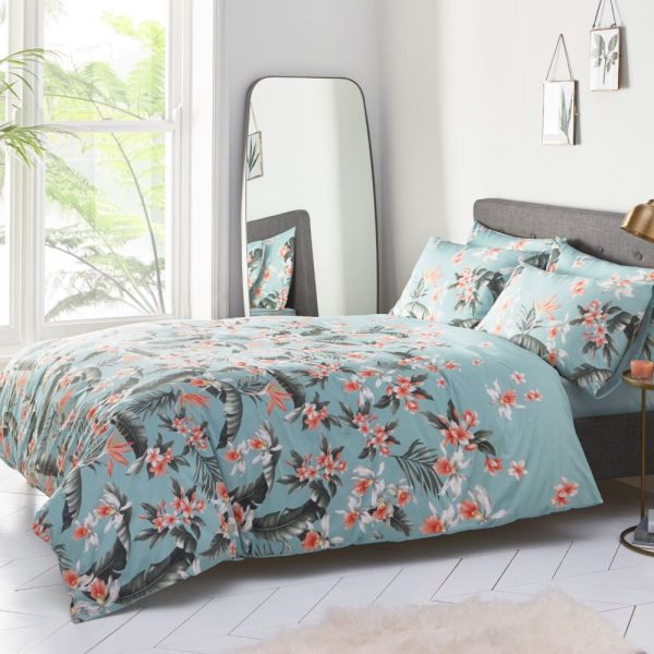 Delray Palm Aqua Duvet Set