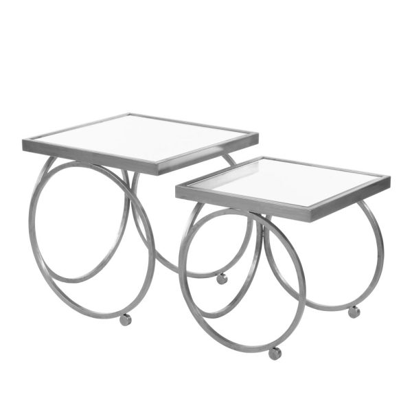 Winston Set of 2 Silver Nesting Tables