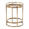 Amelia Side Table Mirrored With Shelf Gold