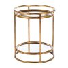 Amelia Side Table Mirrored With Shelf Gold