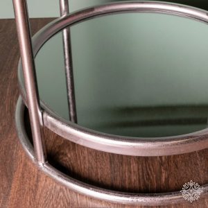 Amelia Side Table Mirrored With Shelf Silver