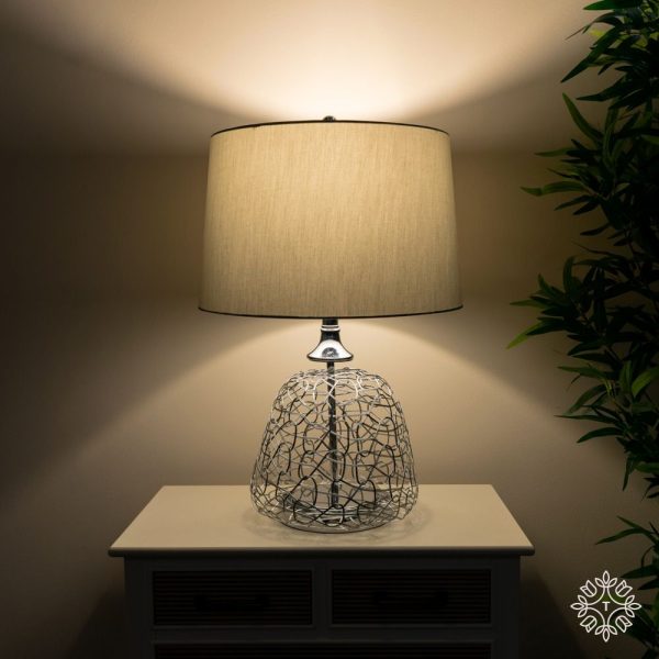 Allegra Table Lamp White Linen Shade