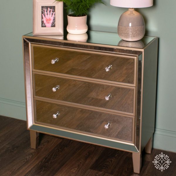 Kendra Mirrored Dresser 3 Drawer