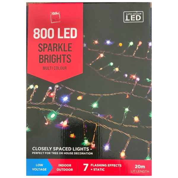 800 LED Sparkle Bright Multi Colour Lights