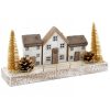 White and Gold House with Trees
