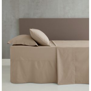 Percale Natural Deep Fitted Sheet Non Iron