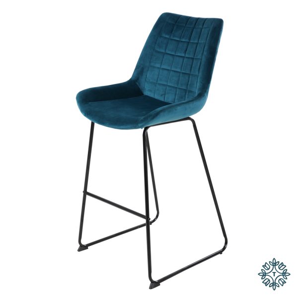 Sofia Bar Stool Velvet Teal