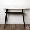 Sofia Console With Shelf Marbled Glass