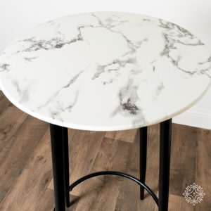 Sofia Bar Table With Marbled Glass Top