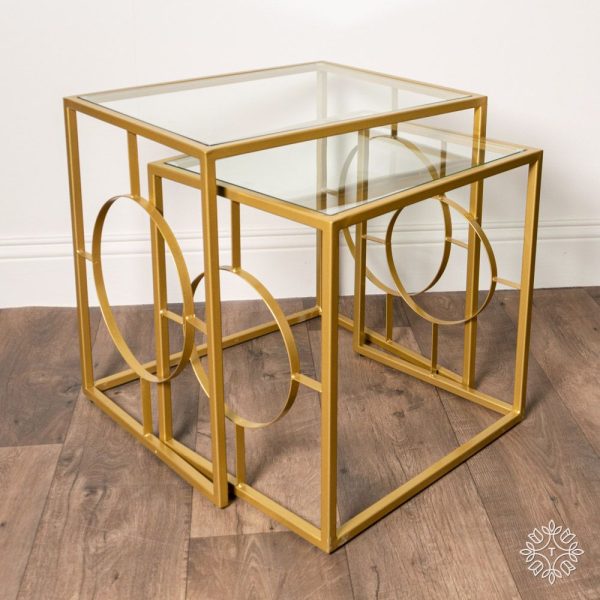 Set of 2 Gold Chandler Side Tables