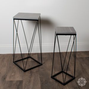 Slater Set of 2 Plant Stands Black