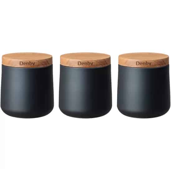 Denby Set of 3 Storage Canisters Black - Allens