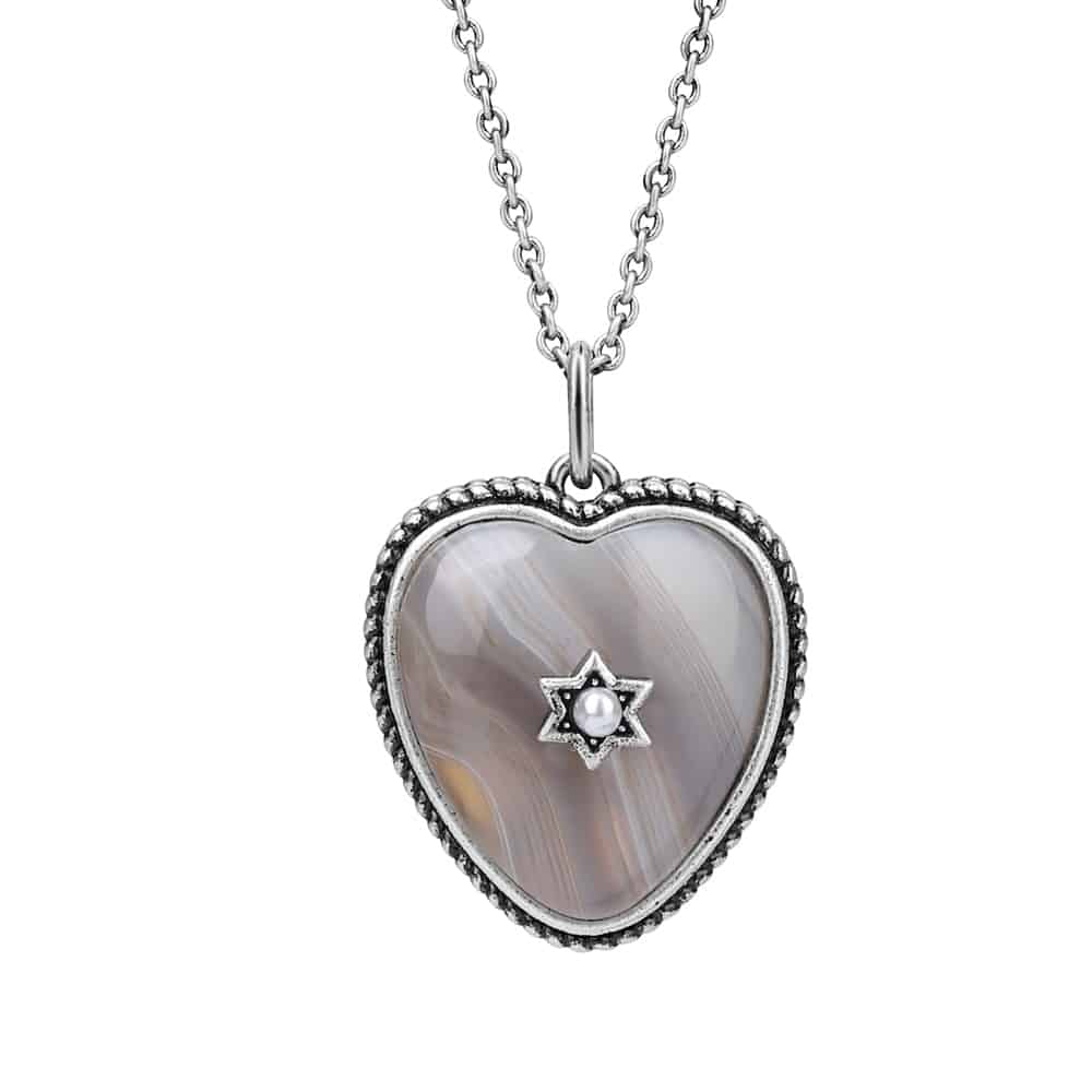 Montana Agate Heart Pendant - Allens