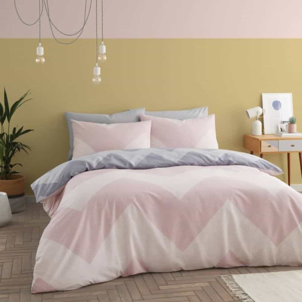Chervon Pink/Grey Duvet Set Twin Pack - Image 5
