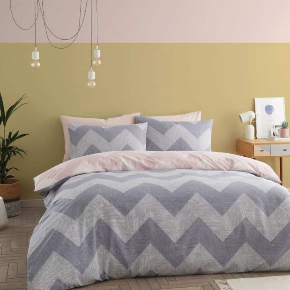 Chervon Pink/Grey Duvet Set Twin Pack - Image 4