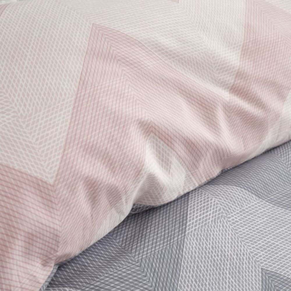 Chervon Pink/Grey Duvet Set Twin Pack - Image 3