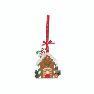 Sparkle Gingerbread House with Wreath Decoration