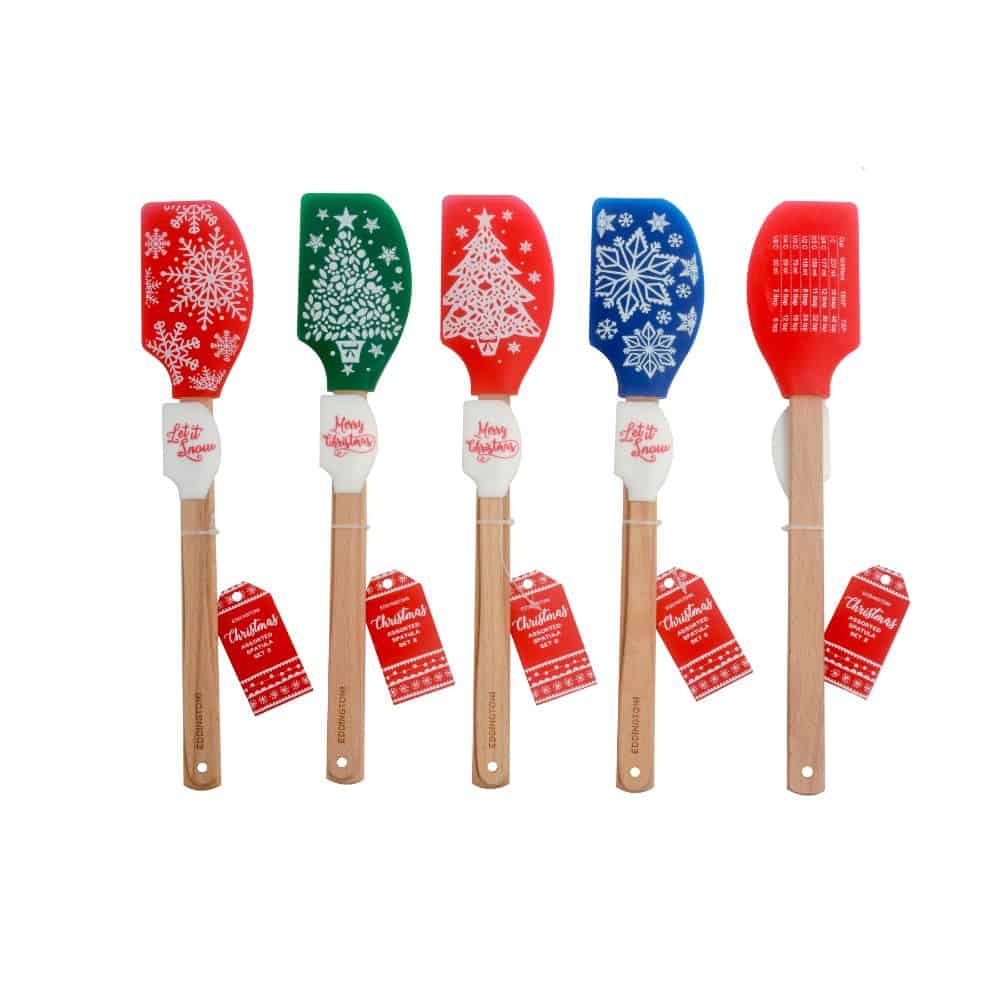 Christmas Coloured Spatulas Set of 2