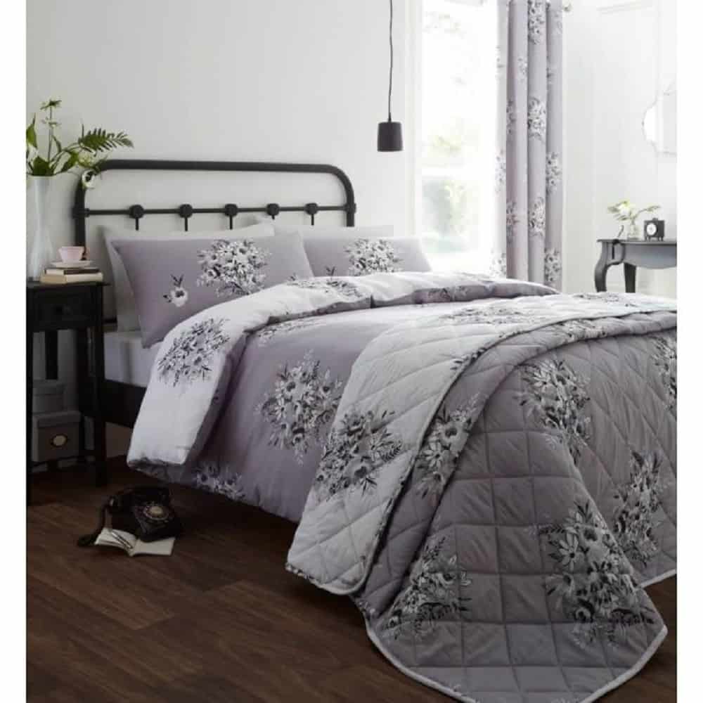 Floral bouquet Grey Duvet Set - Image 2