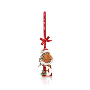 Alphabet Robin Christmas Decoration - E