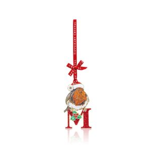 Alphabet Robin Christmas Decoration - M