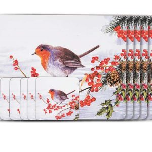 Robins Set of 6 Placemats and Coasters