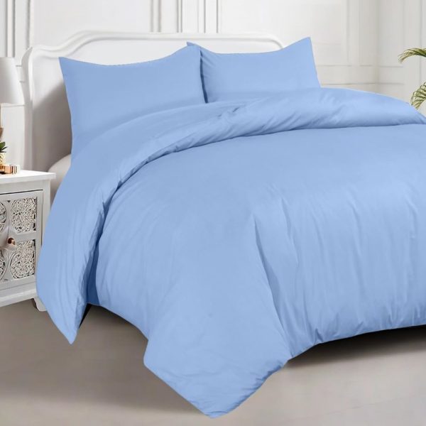 king percale blue duvet set