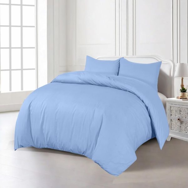 king percale blue duvet set