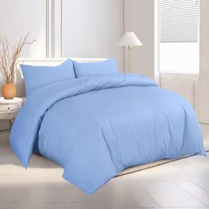 king percale blue duvet set